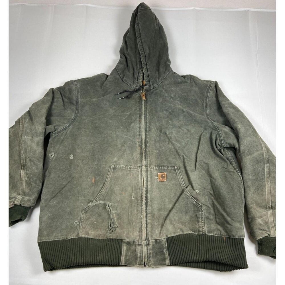 Carhartt Men 2XL Tall Moss Green J130 MOS Quilted Flannel Lined Active Jacket